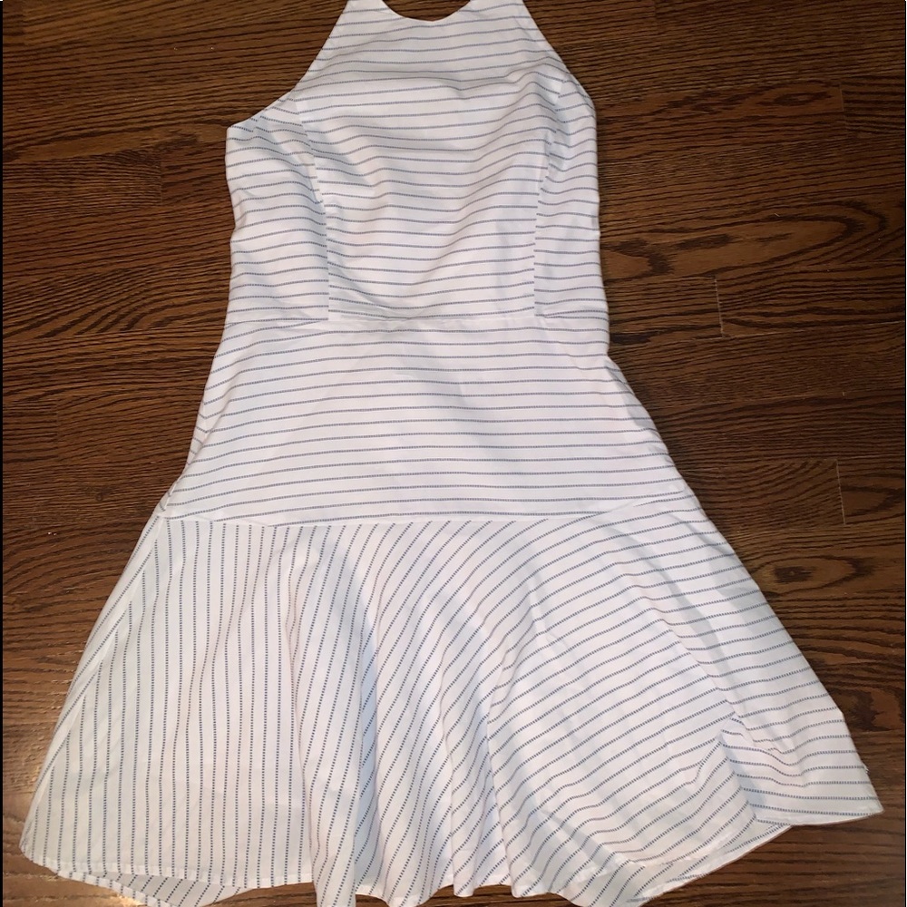 Blue and white striped halter top sundress -NWOT